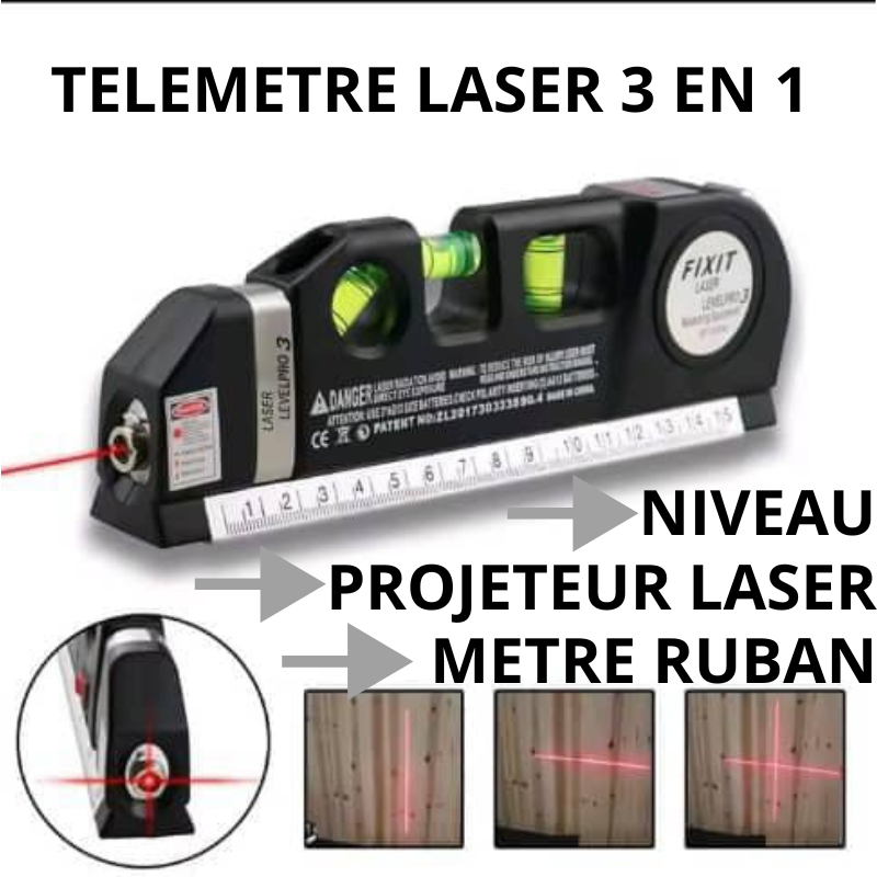 Télémètre laser-règle de mesure de distance de haute précision 3 EN 1