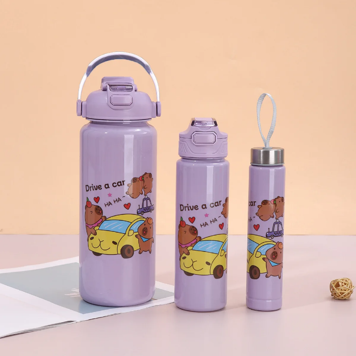 Des gourdes 3 en 1 adorables pour des enfants heureux 🧒👧   💧 Solide, colorées, pratiques – parfaites pour l’école